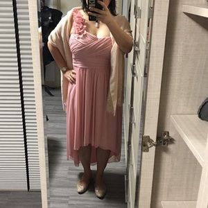 Pink one shoulder bridesmaid/prom dress